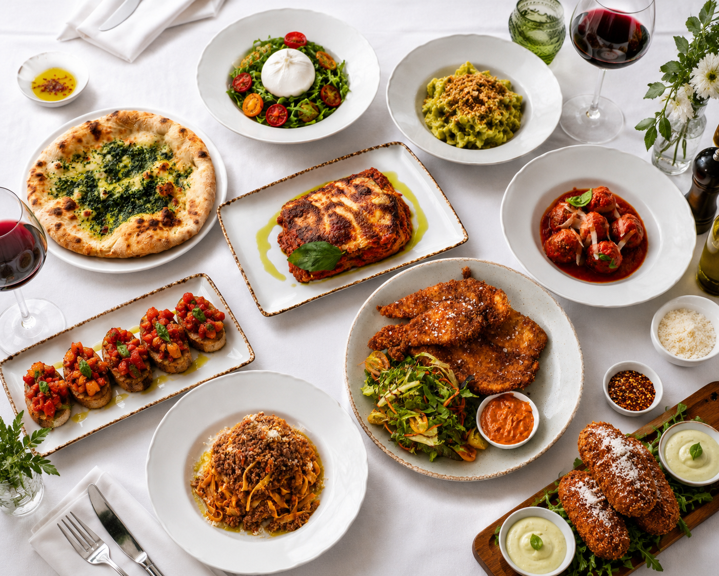 A spread of our signature Italian dishes